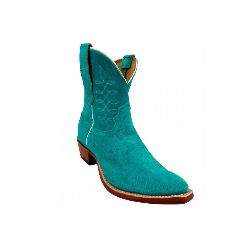 NEW FENOGLIO women's moto roughout boots in turquiose